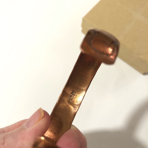 Vintage S.Skeets sterling silver & copper bracelet - Picture 13 of 16